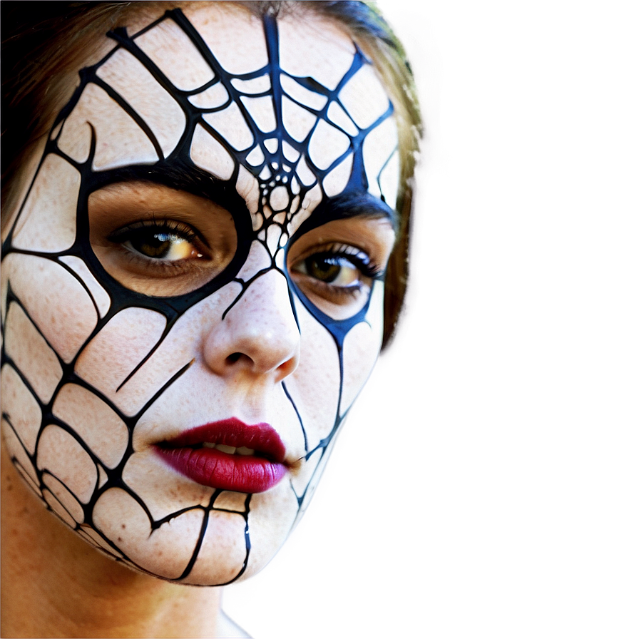 Spiderweb Face Paint Portrait