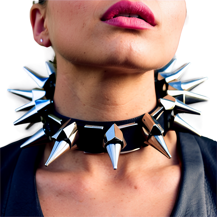 Spiked Choker In Metallic Finish Png 06282024