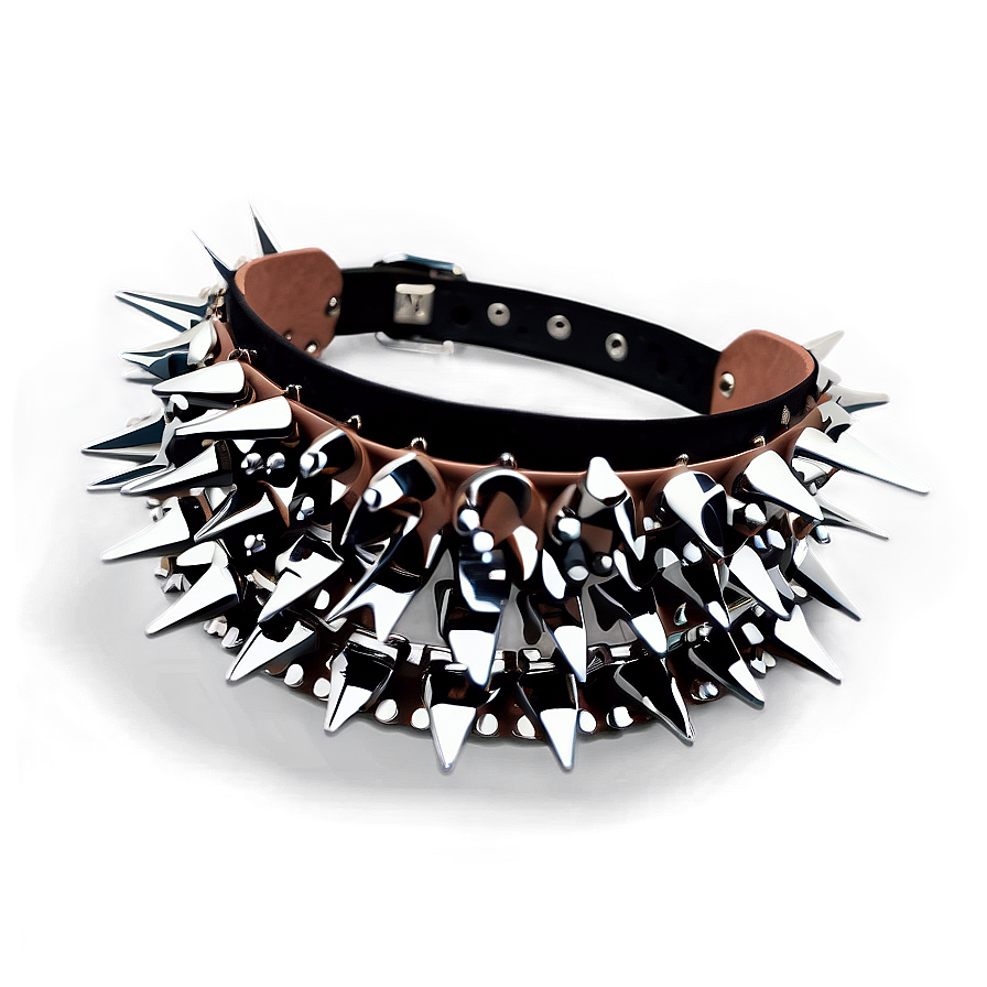 Spiked Choker In Metallic Finish Png 11