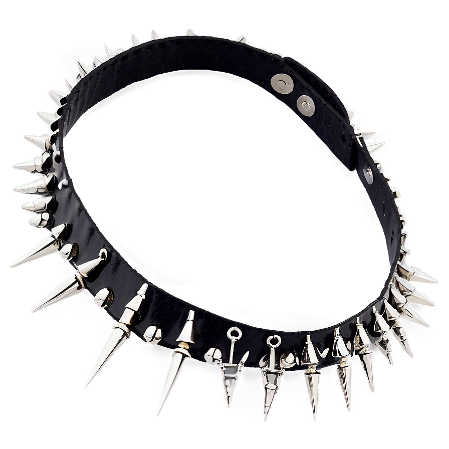 Spiked Choker With Beaded Detail Png 06282024