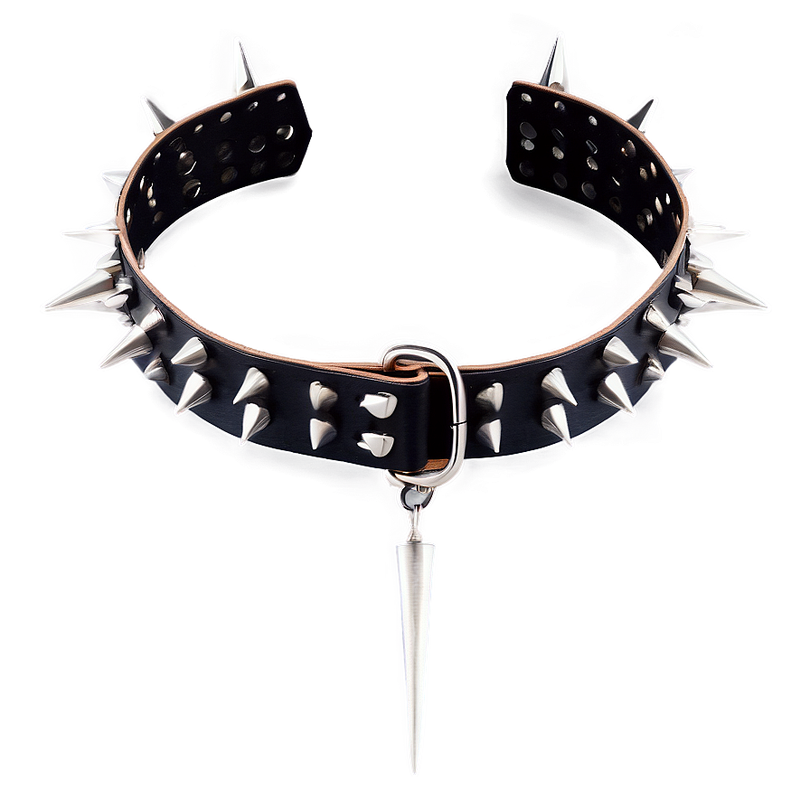 Spiked Choker With Buckle Closure Png 06282024