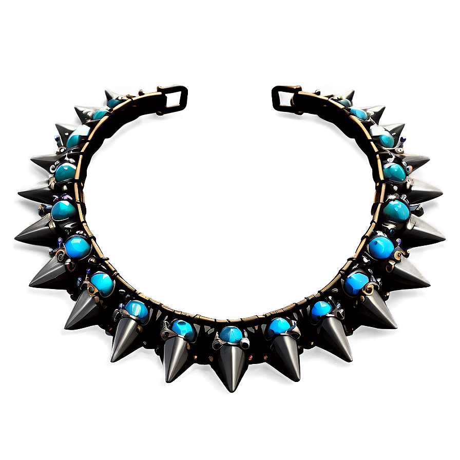 Spiked Choker With Gemstones Png 22