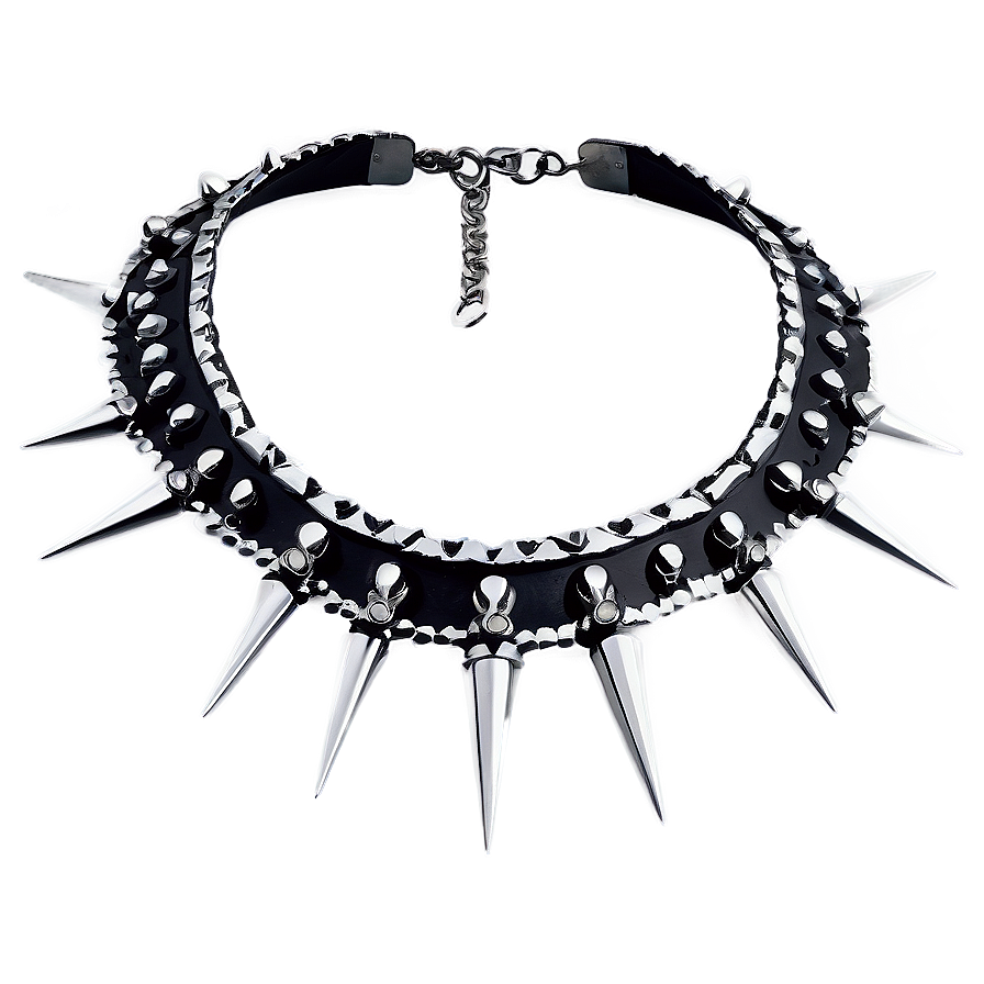 Spiked Choker With Lace Detail Png Wco79