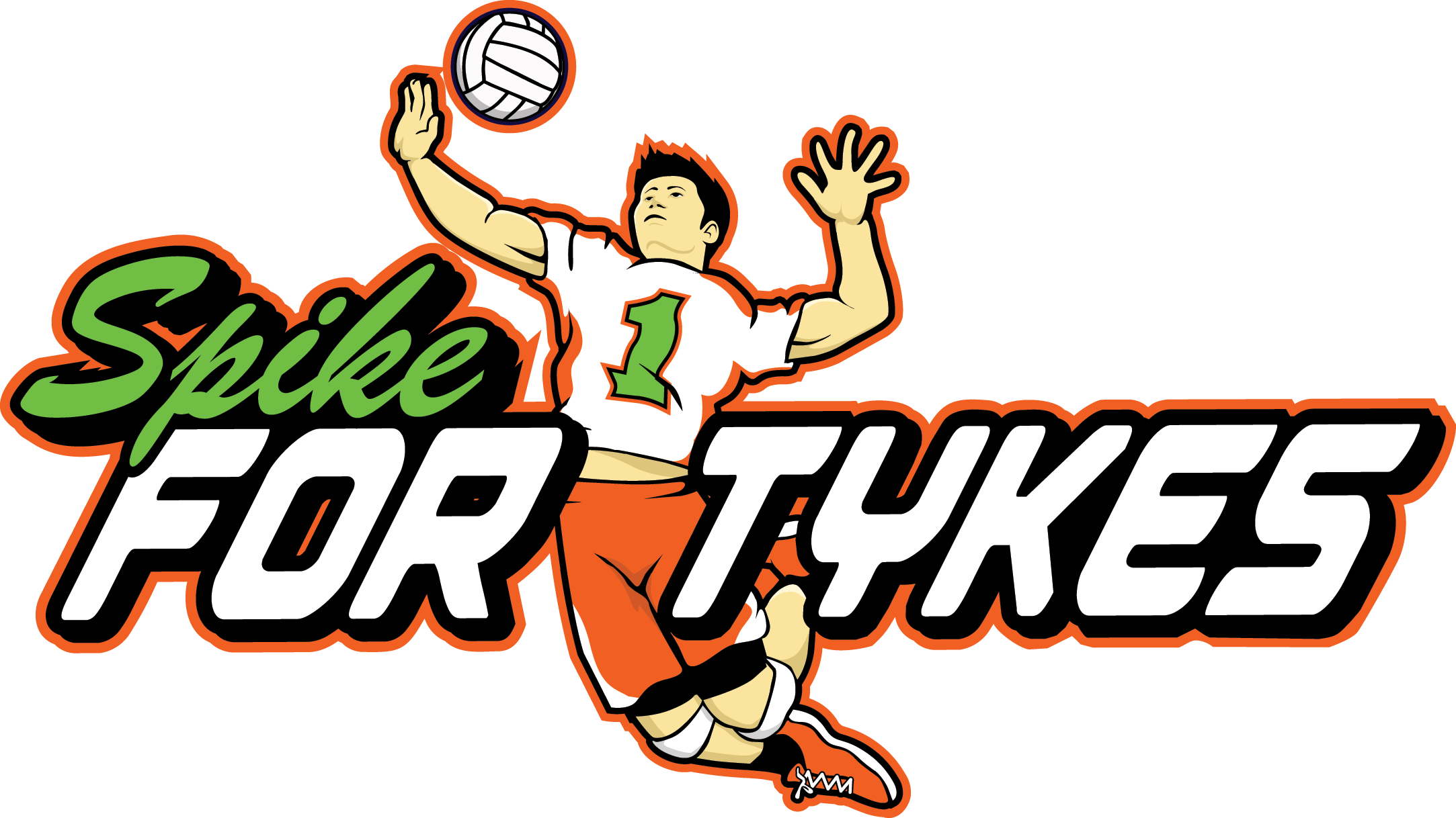 Spikefor Tykes Volleyball Logo