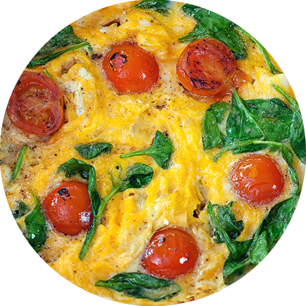 Spinach Tomato Omelette Top View