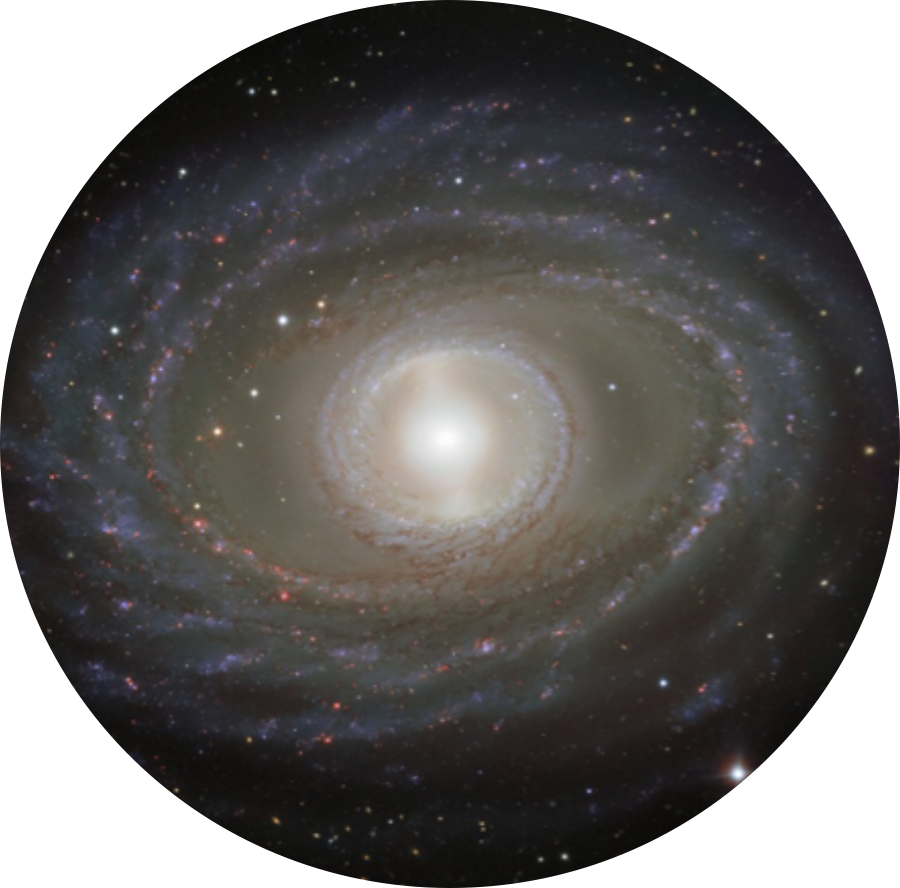 Spiral Galaxy Center View PNG with transparent background
