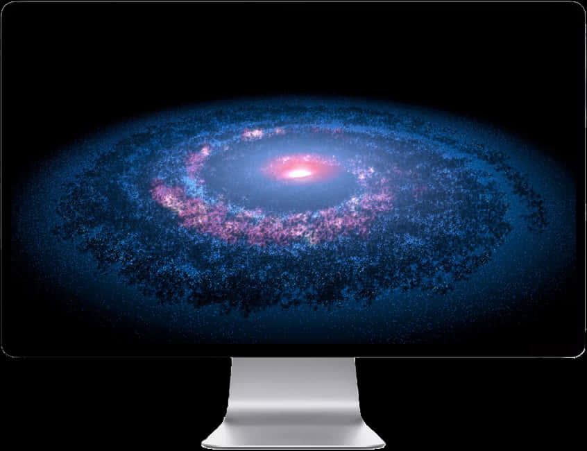 Spiral Galaxy Computer Monitor Display PNG with transparent background