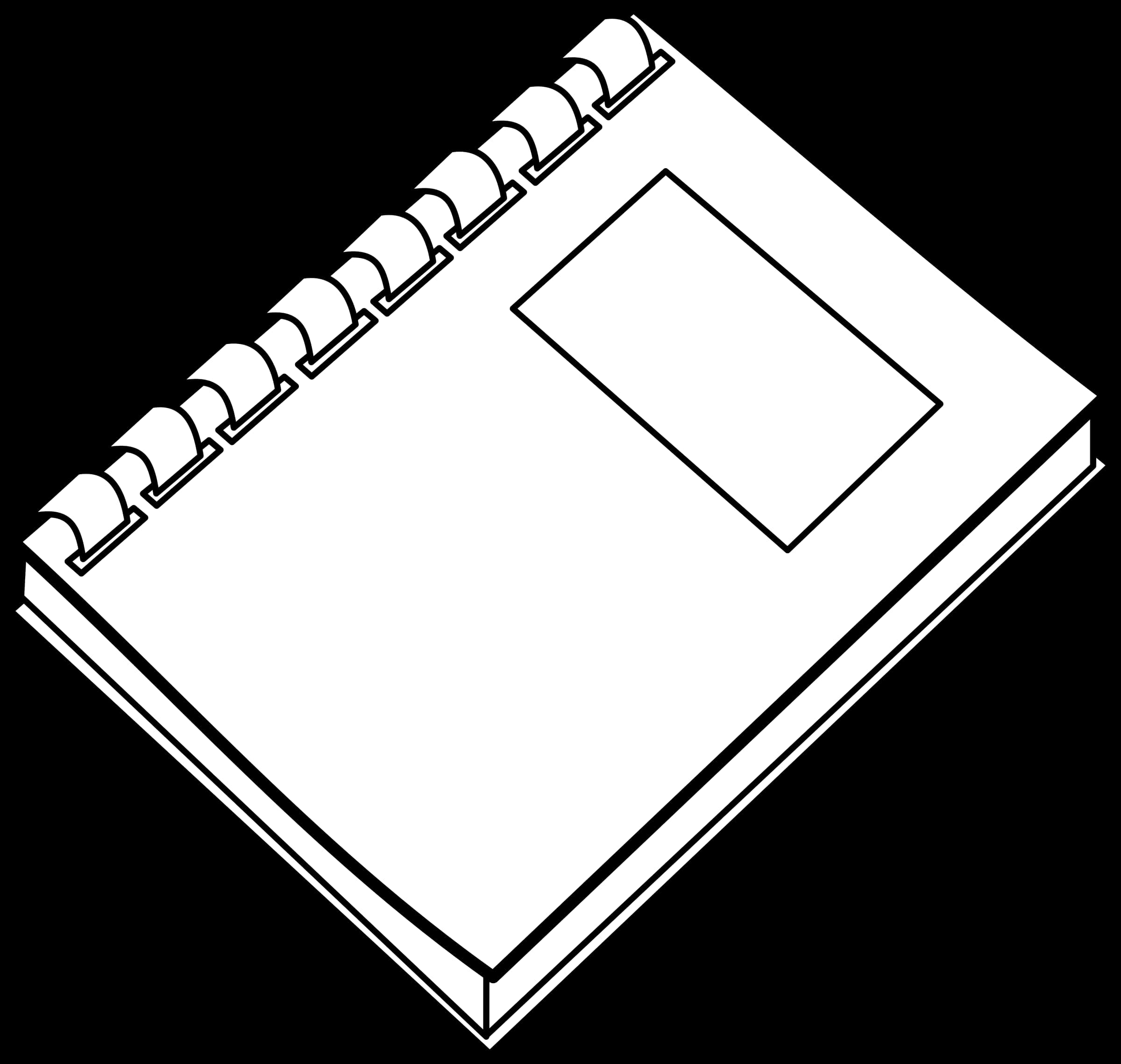 Spiral Notebook Clipart Black And White PNG with transparent background