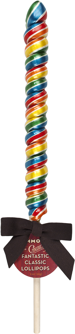 Spiral Rainbow Lollipopwith Bow