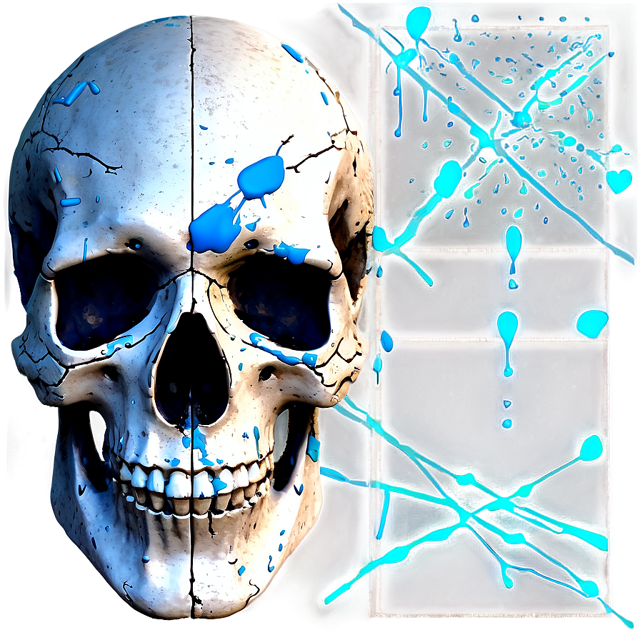 Splattered Skull Graphic Png A