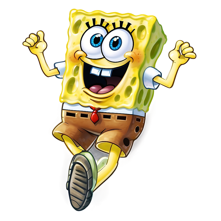 Spongebob In Motion Running Png Rgl