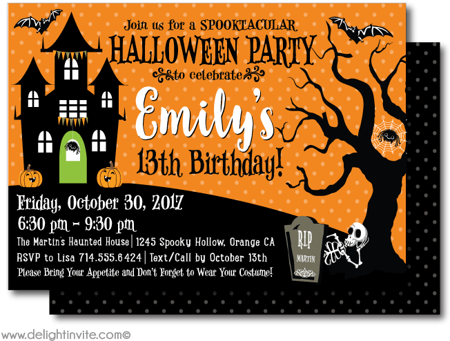 Spooky Halloween Birthday Invitation