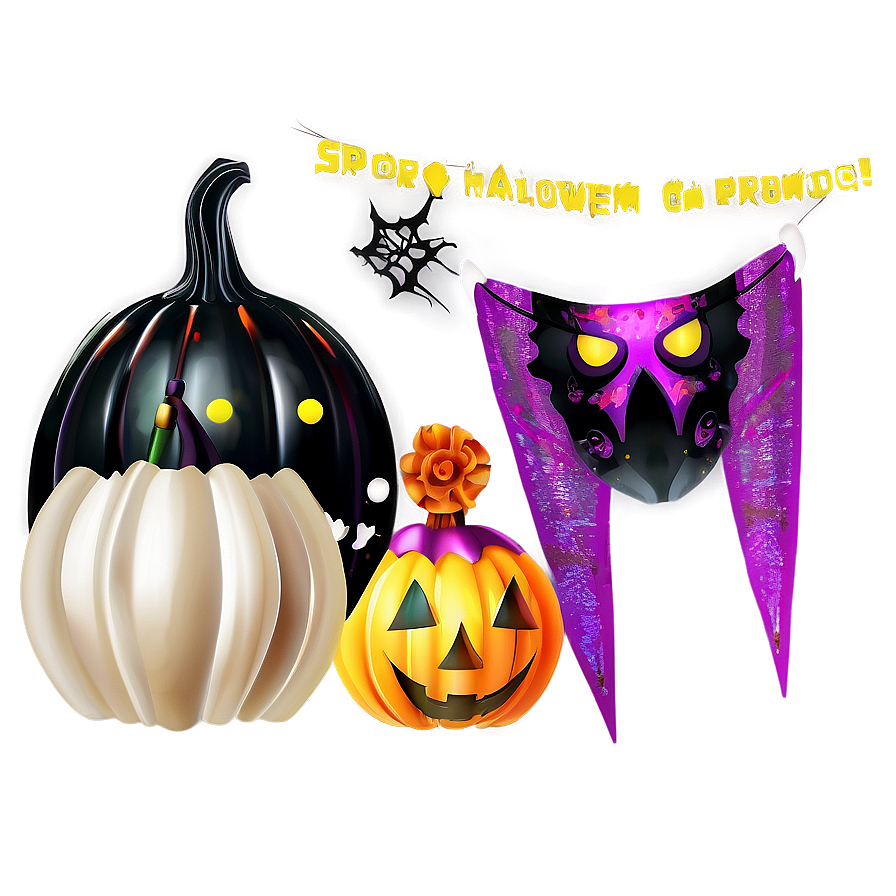 Spooky Halloween Party Decor Png Bww