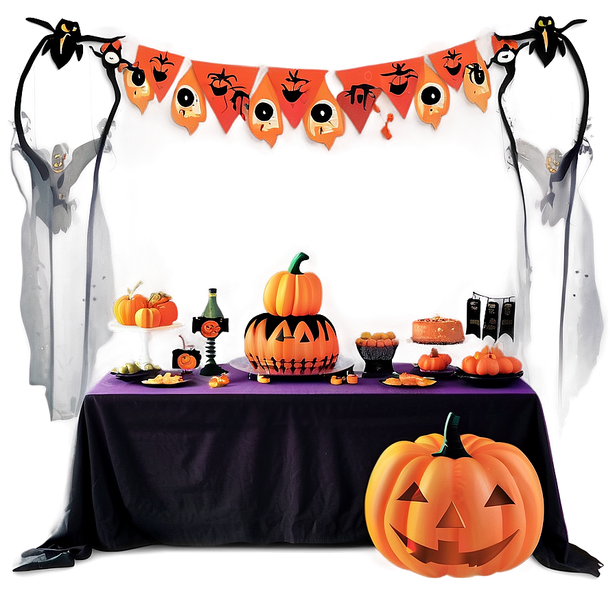 Spooky Halloween Party Decor Png Hwg11