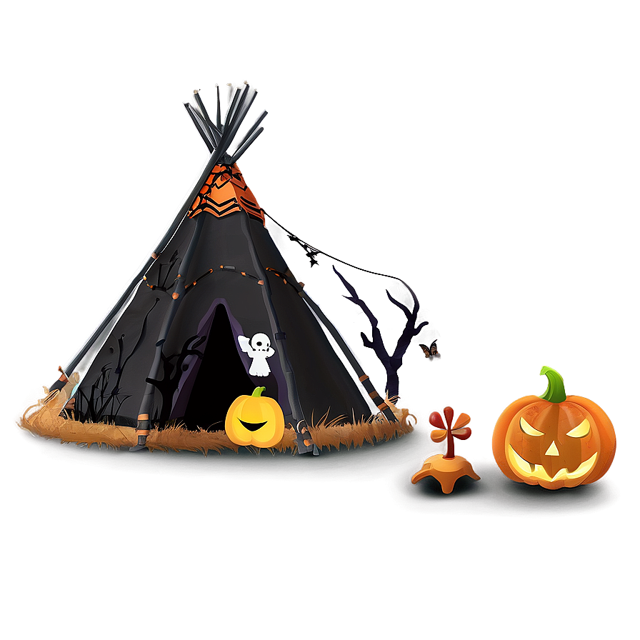 Spooky Halloween Teepee Png Hql3