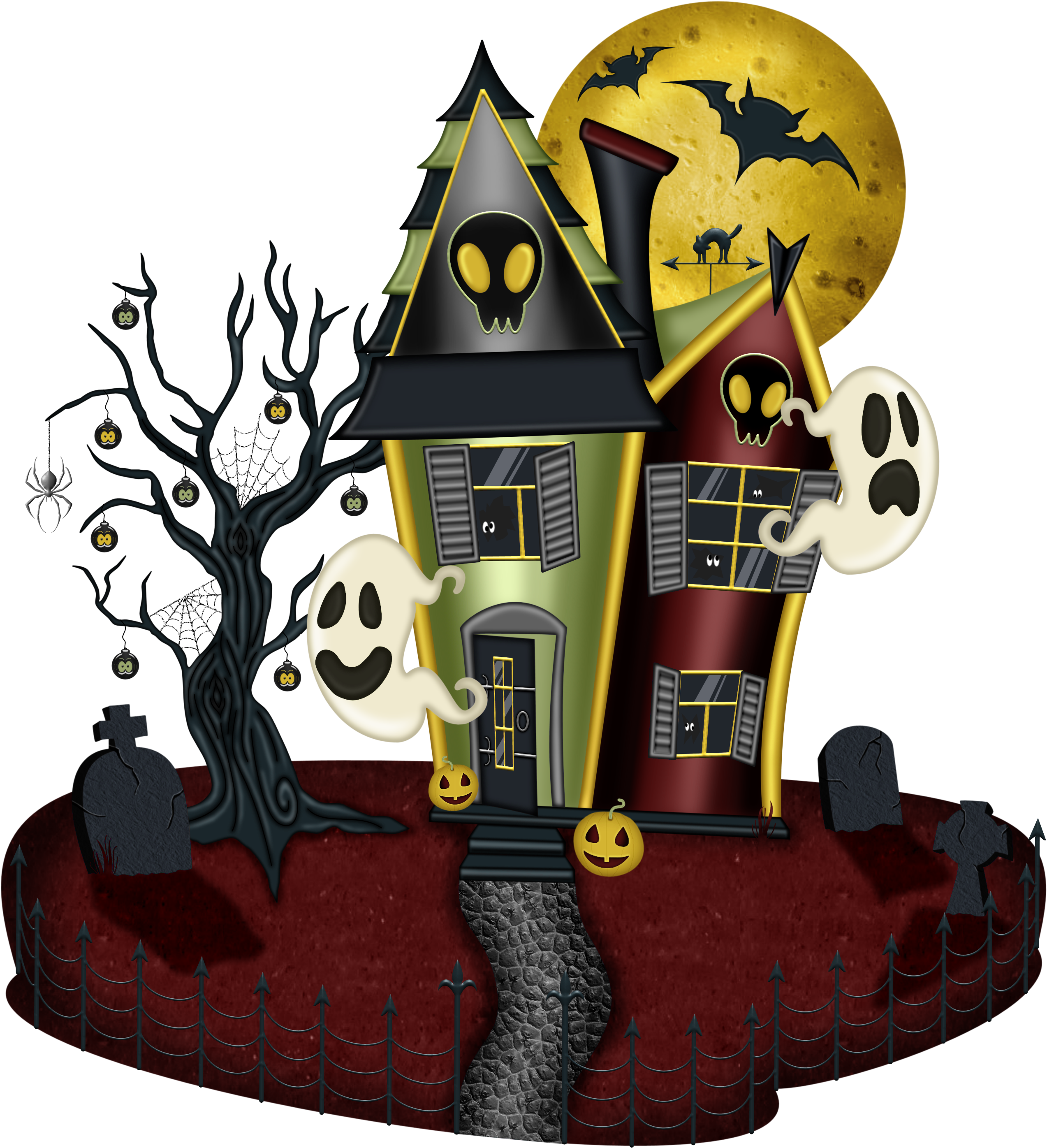 Large House Hayride Halloween Picture Free Frame Clipart - Halloween Haunted House Clipart, HD Png Download PNG image with a transparent background, free high-resolution download