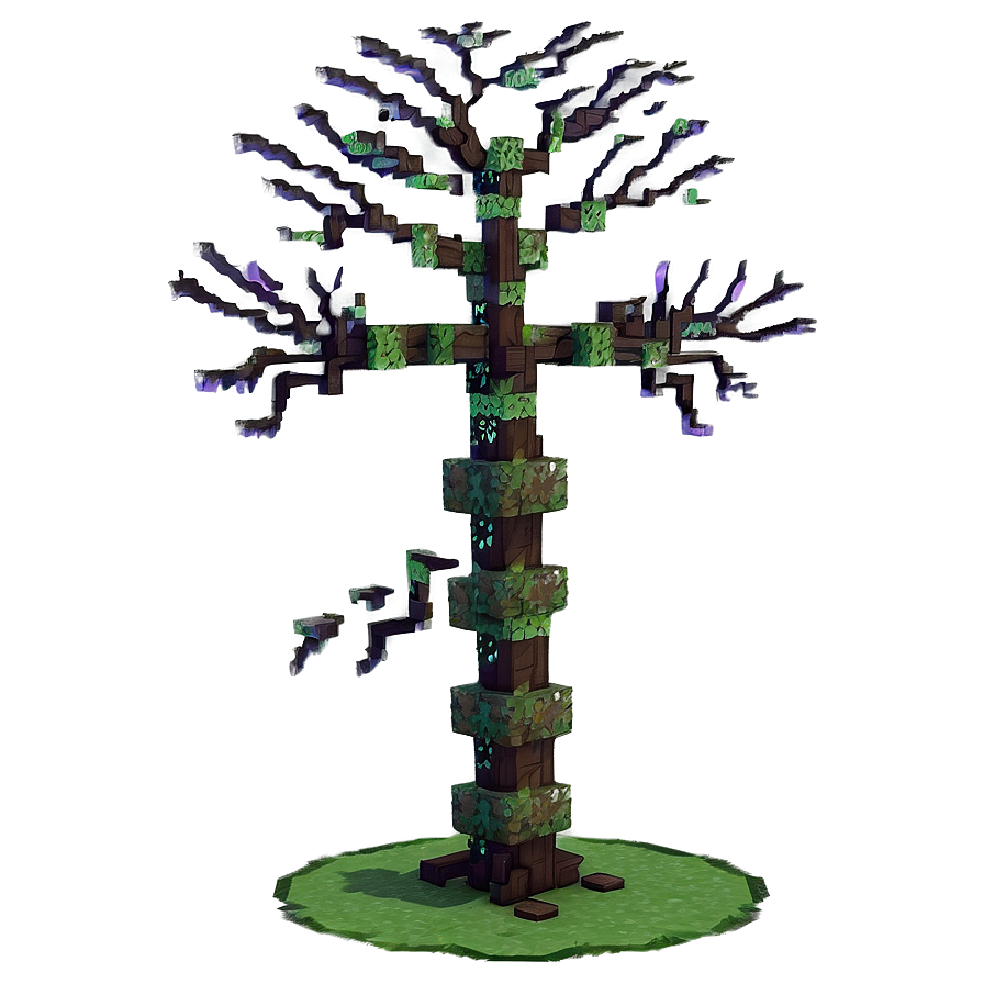 Spooky Minecraft Tree Png 06122024