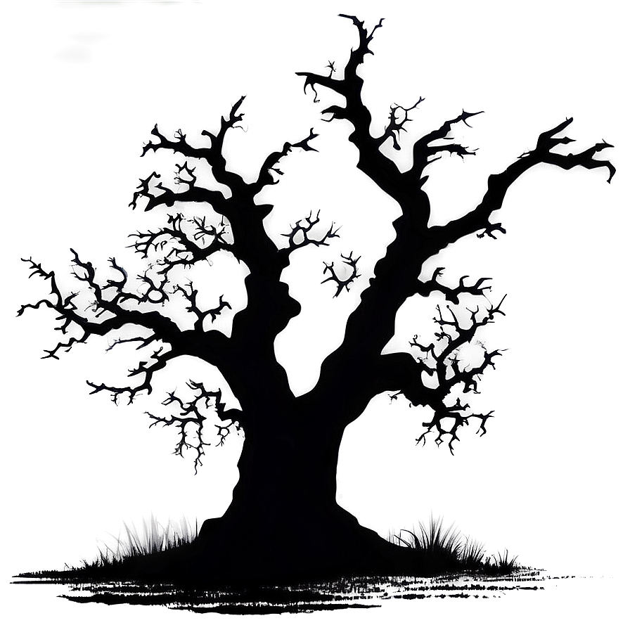 Spooky Oak Silhouette PNG 13 PNG with transparent background