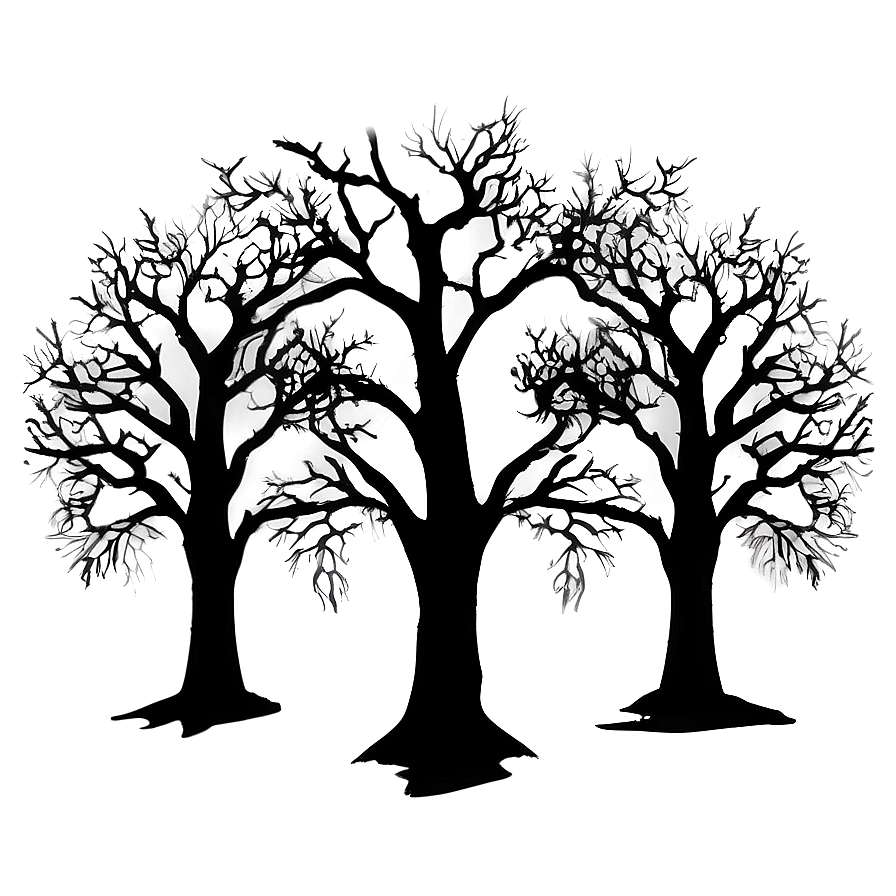 Spooky Oak Silhouette PNG 7 PNG with transparent background