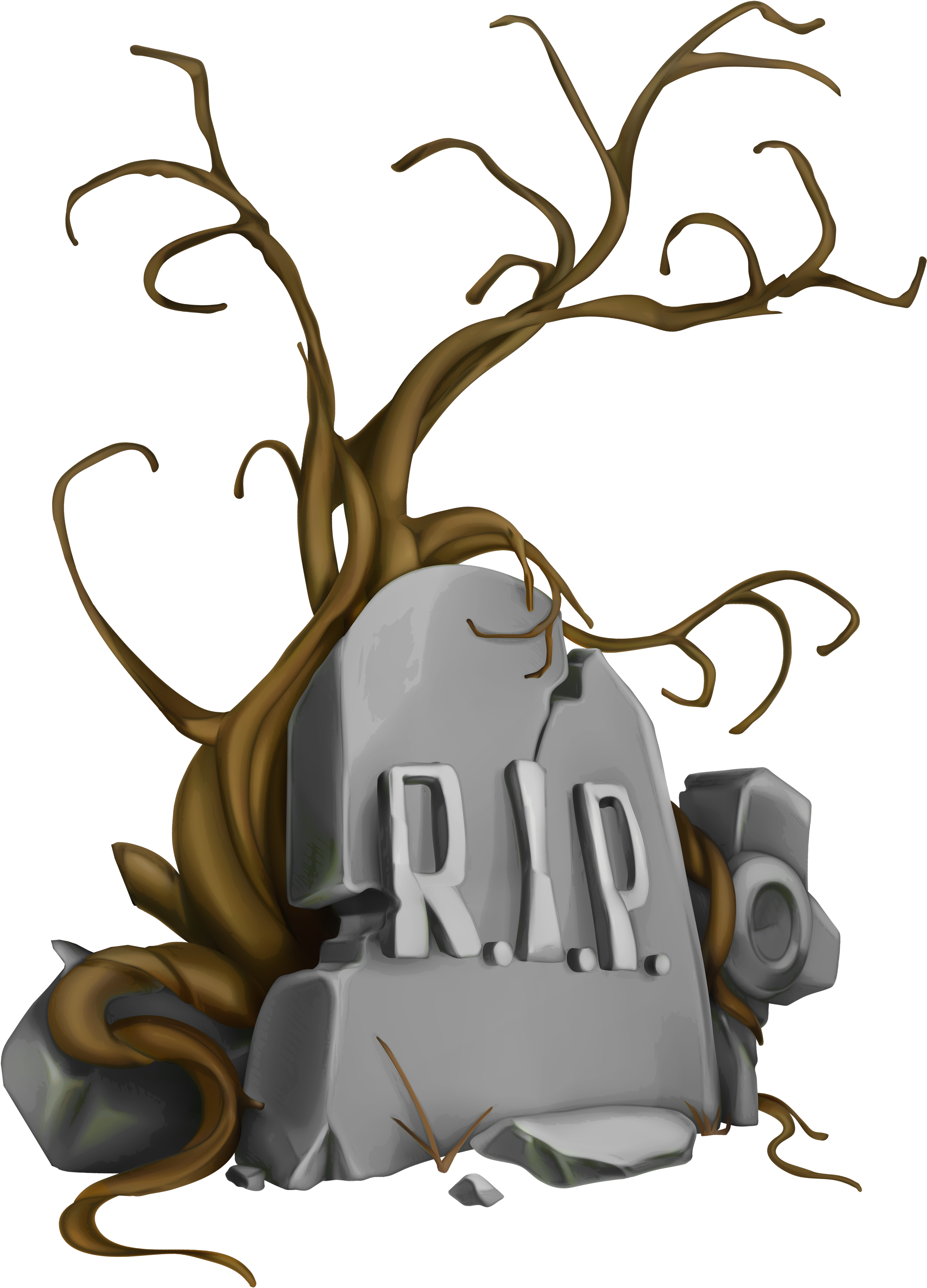 Halloween Rip Tombstone And Tree Png Clipart Image - Transparent Background Tombstone Clipart, Png Download PNG with transparent background