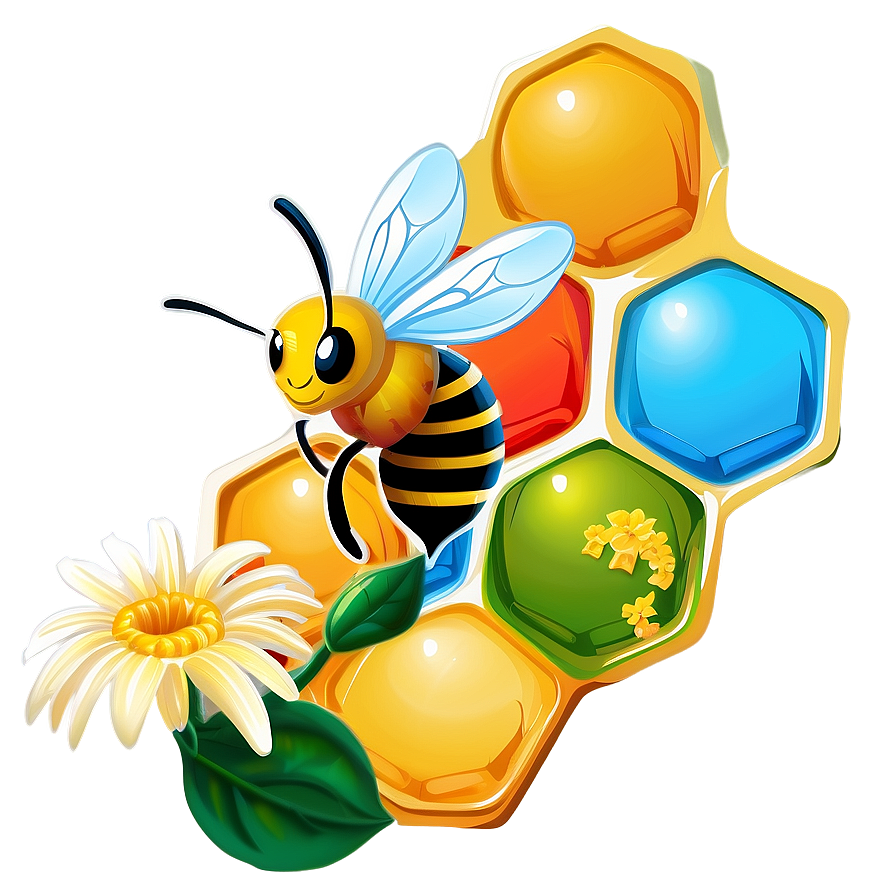 Spring Bee And Honeycomb Png 23