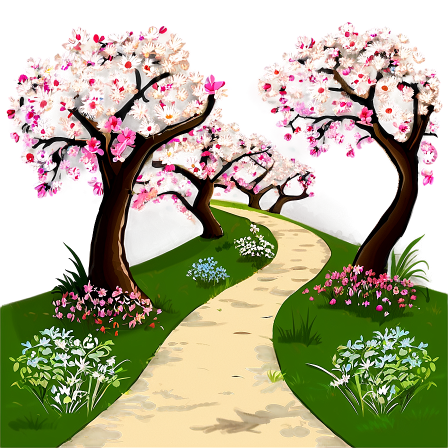 Spring Blossom Pathway PNG jyf4 PNG with transparent background