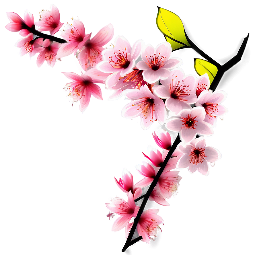 Spring Cherry Blossom Scene PNG 05032024 PNG with transparent background