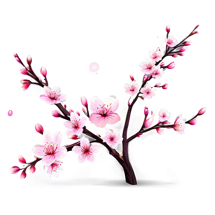 Spring Cherry Blossom Scene PNG tdf30 PNG with transparent background