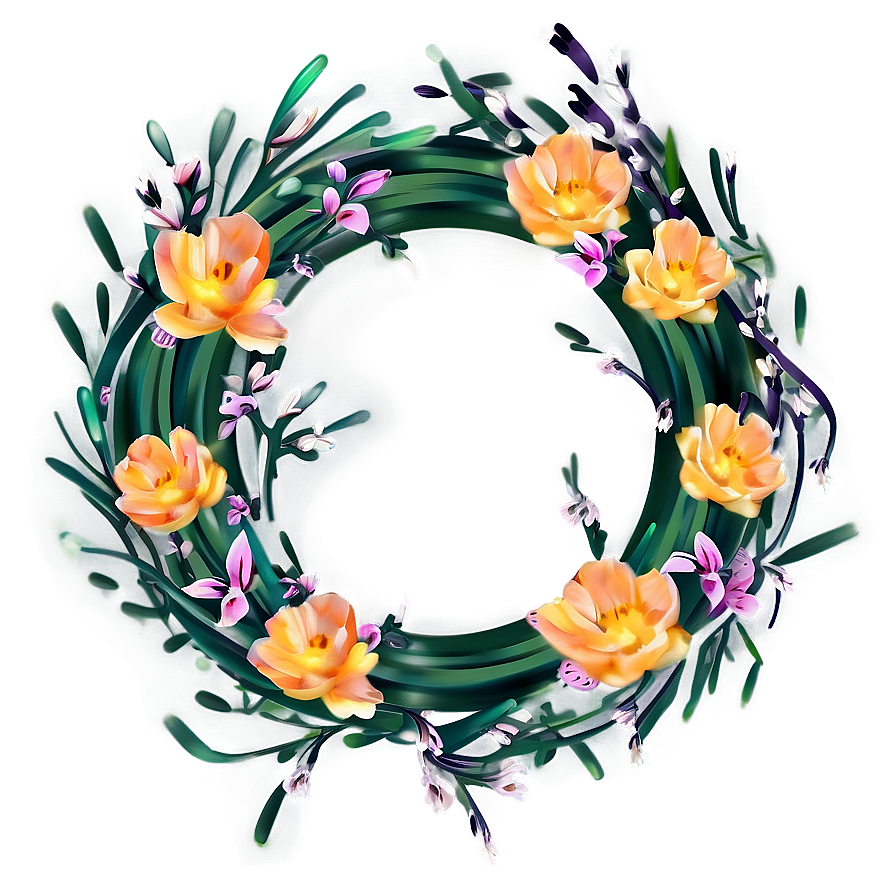 Spring Floral Wreath Png 05062024