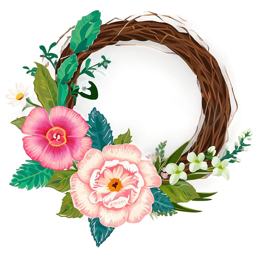 Spring Floral Wreath Png 05212024