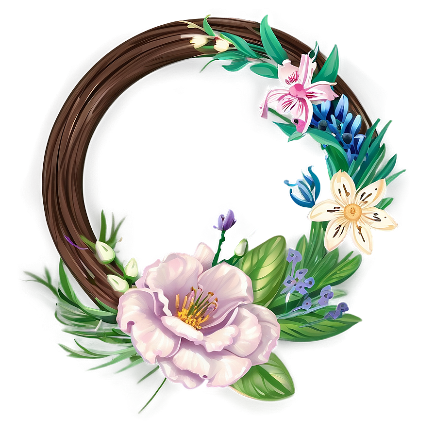 Spring Floral Wreath Png Ksh85