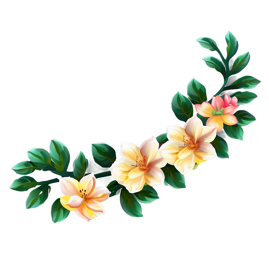 Spring Flower Border Png Hxj