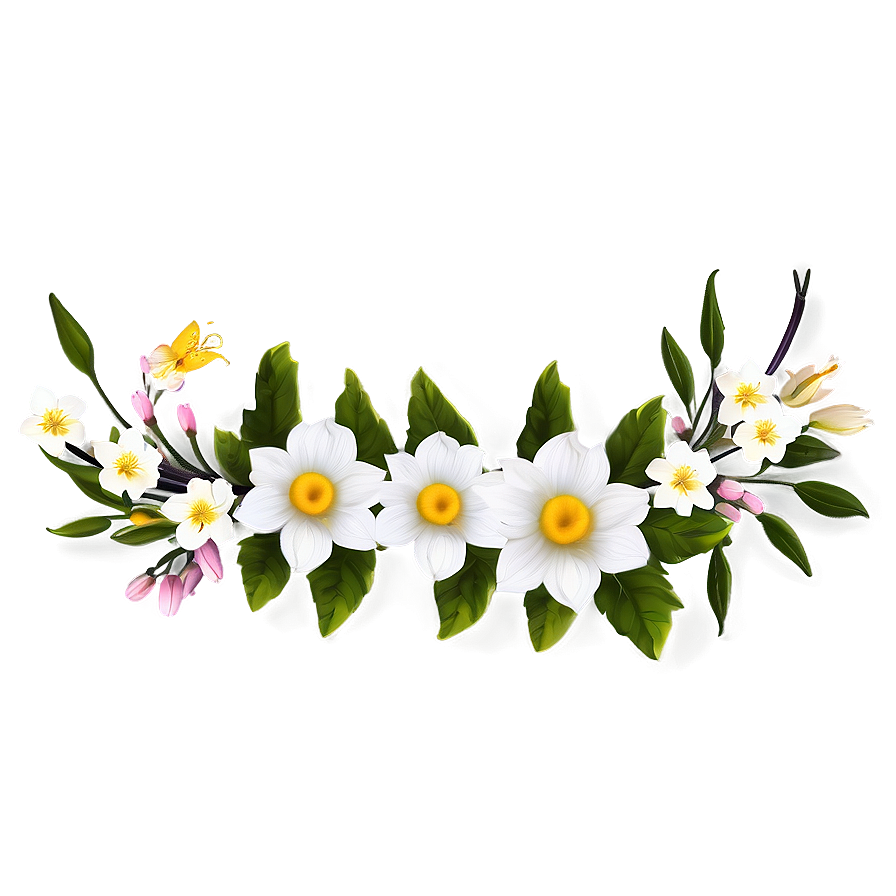 Spring Flower Border PNG phj PNG image with a transparent background, free high-resolution download