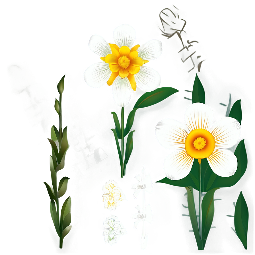 Spring Flower Outline Png 34