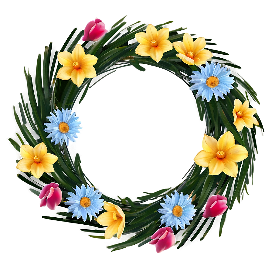 Spring Flower Wreath Png 06272024