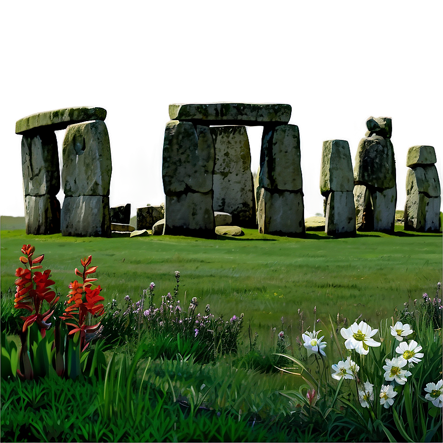 Spring Flowers Around Stonehenge Png Lnf8