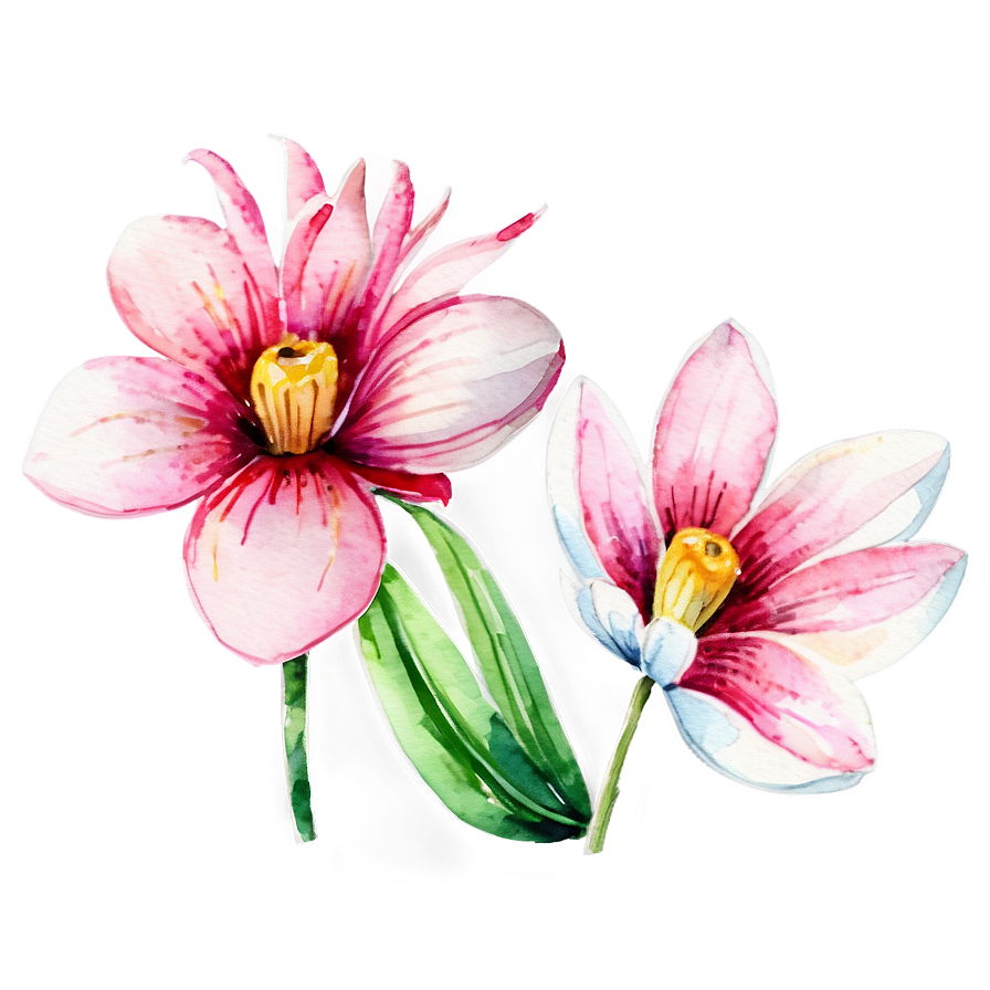 Spring Flowers Watercolor Set PNG efi33 PNG with transparent background