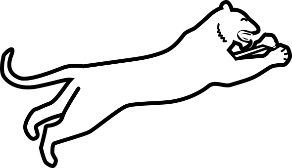 Sprinting Cheetah Silhouette PNG with transparent background