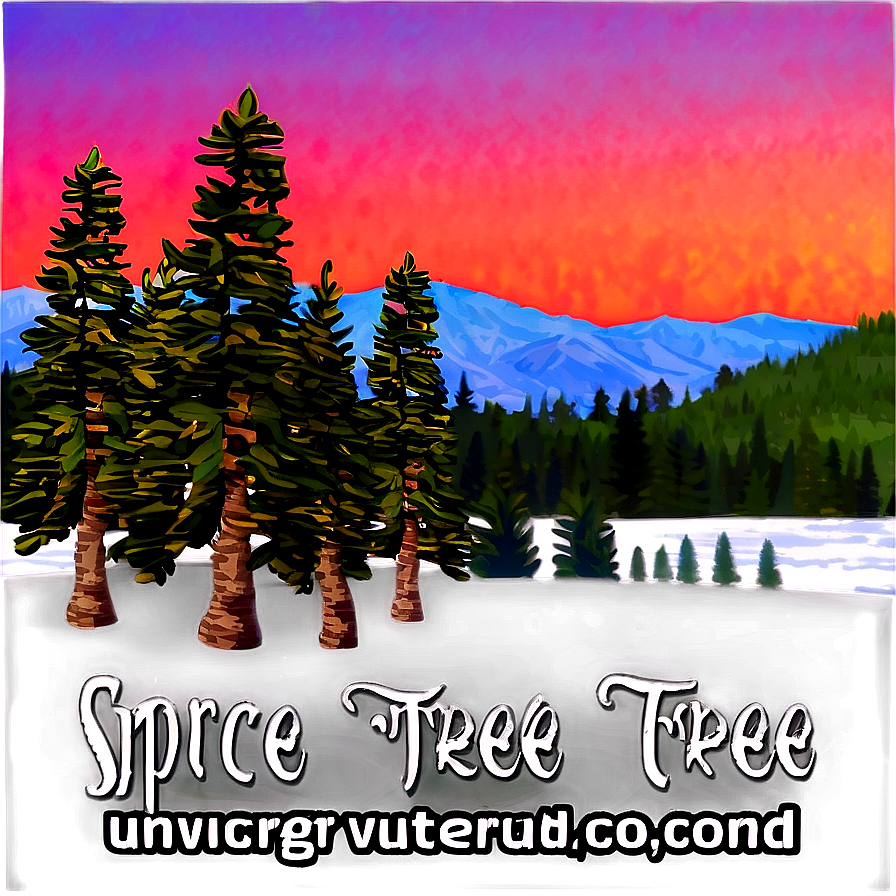 Spruce Tree Sunset Backdrop Png Yfc