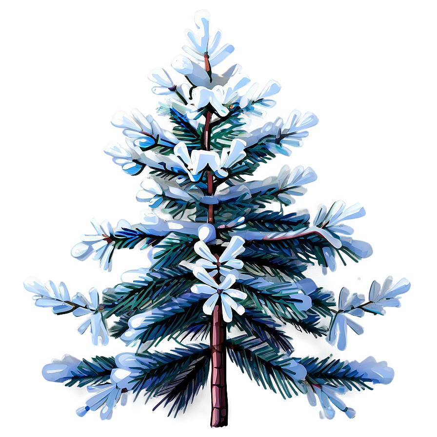 Spruce Tree With Snowflakes Png Qfx1