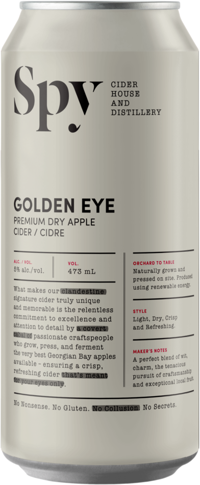 Spy Golden Eye Cider Can