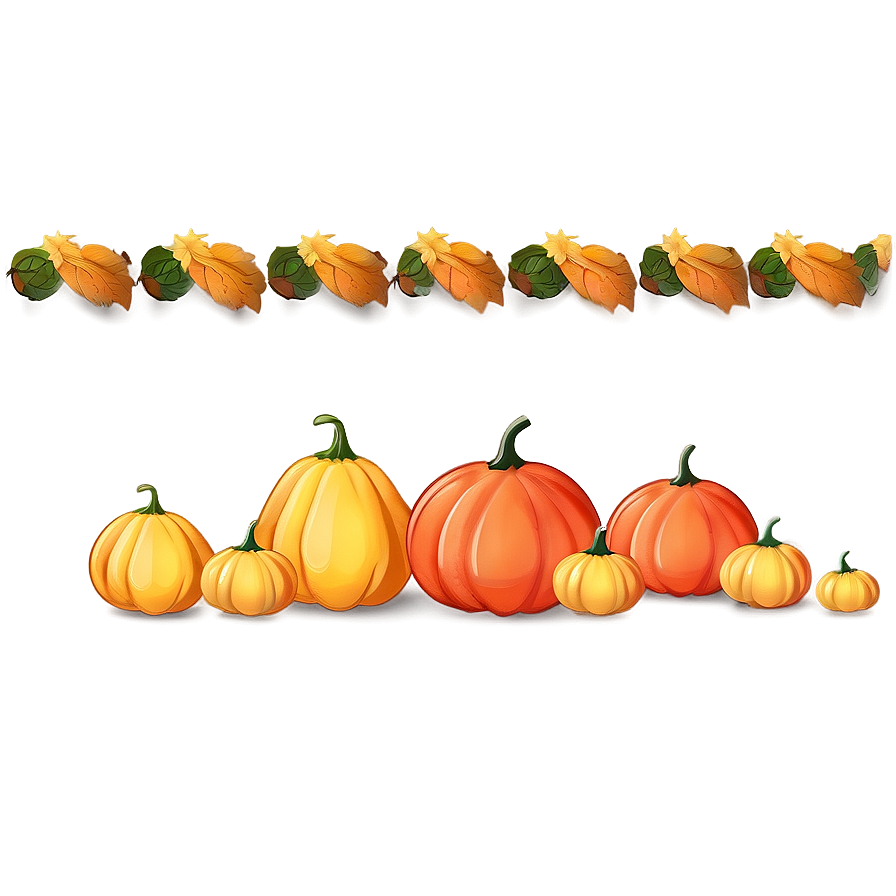 Squash And Gourds Thanksgiving Border Png Lev10