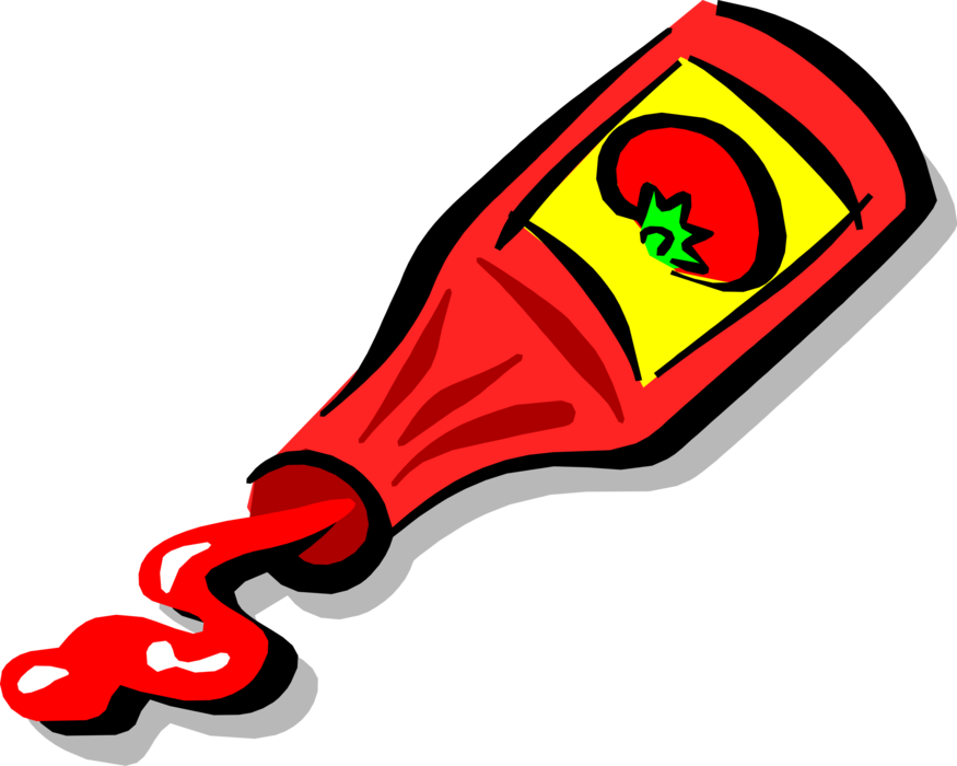 Vector Illustration Of Ketchup Bottle Condiment Of - Ketchup Bottle Illustration Transparent, HD Png Download PNG with transparent background