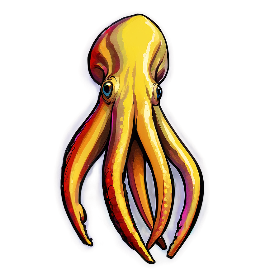 Squid Sketch Design Png 05242024