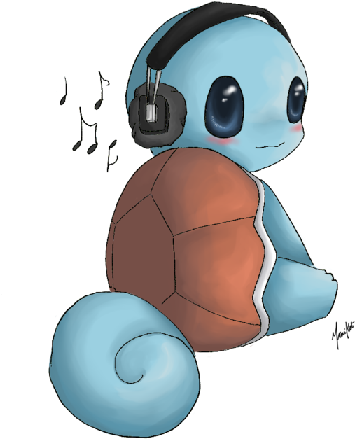 Squirtle Listeningto Music