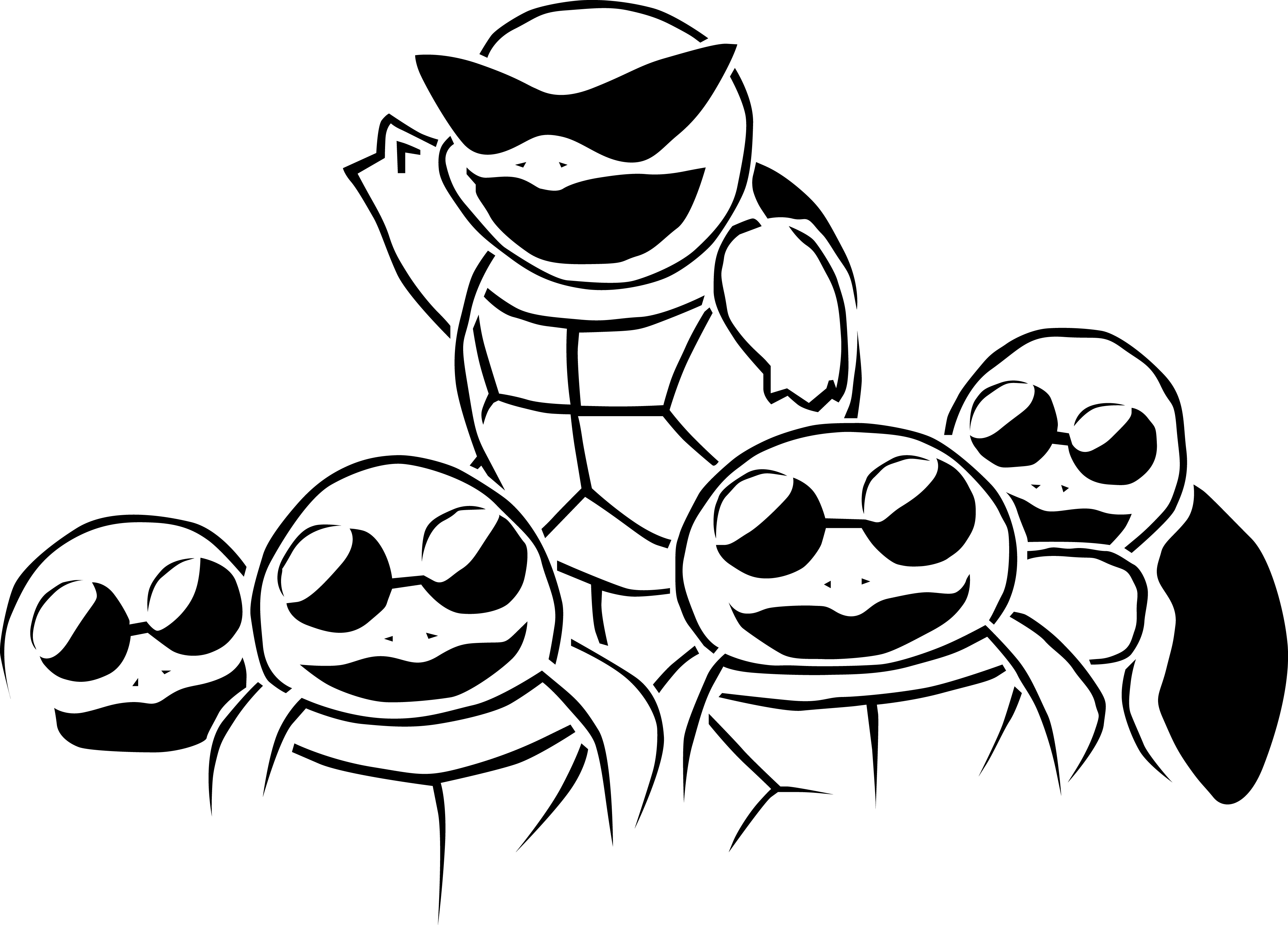 Squirtle Squad Coloring Page, HD Png Download PNG with transparent background