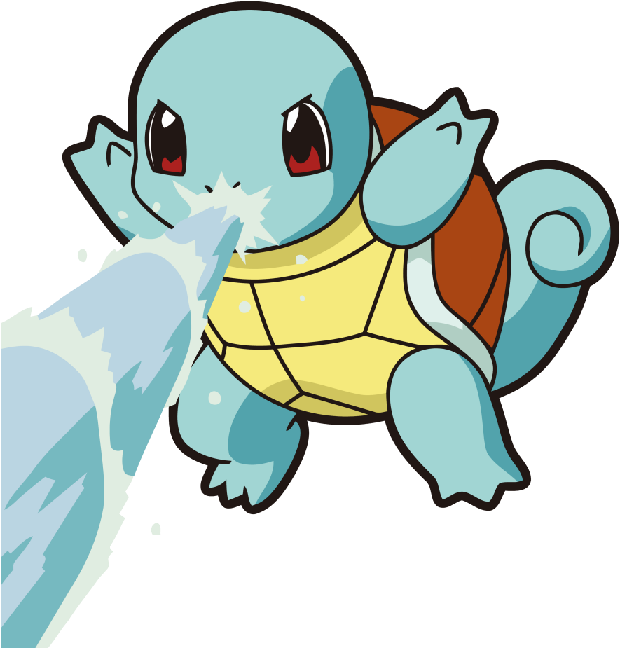 Squirtle Using Water Gun Attack