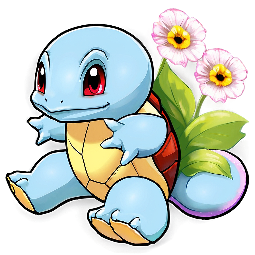 Squirtle With Flowers Png 05212024