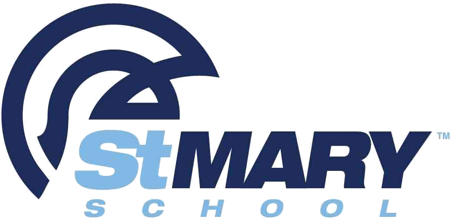 St Mary School Logo_ Blue Gray PNG with transparent background