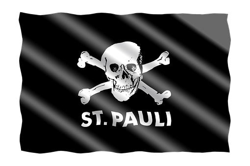 St Pauli Skull Flag Football Fandom PNG with transparent background